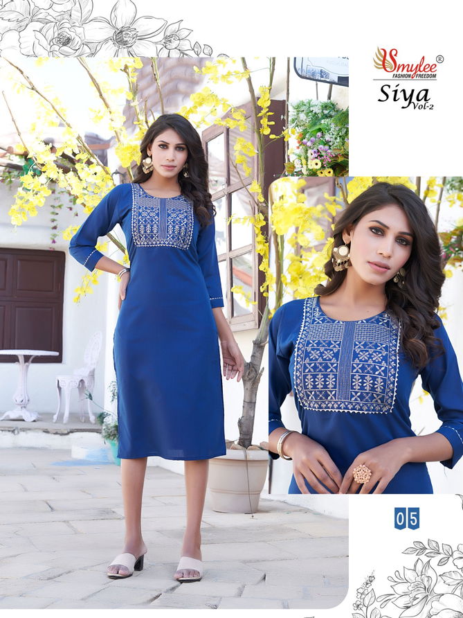 SIYA vol 2 Rung Daily Wear Wholesale Designer Kurtis Catalog